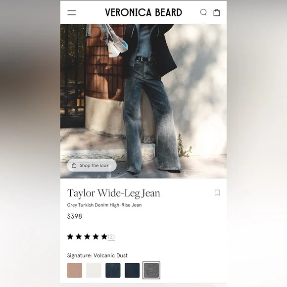 Veronica Beard: Taylor Relaxed Wide Leg High Rise blue Jeans Sz 27, 100% Cotton - Picture 2 of 16